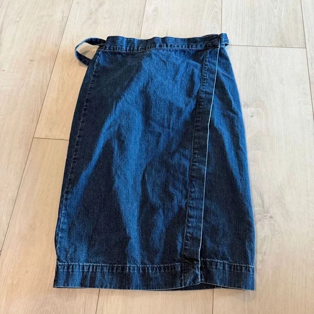 Madewell Denim Midi Wrap Skirt w Tie size 24